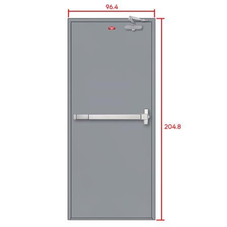 ชุดประตูเหล็กทนไฟ PROFESSIONAL DOOR FFD2G 96.4x204.8 ซม. สีเทา_5