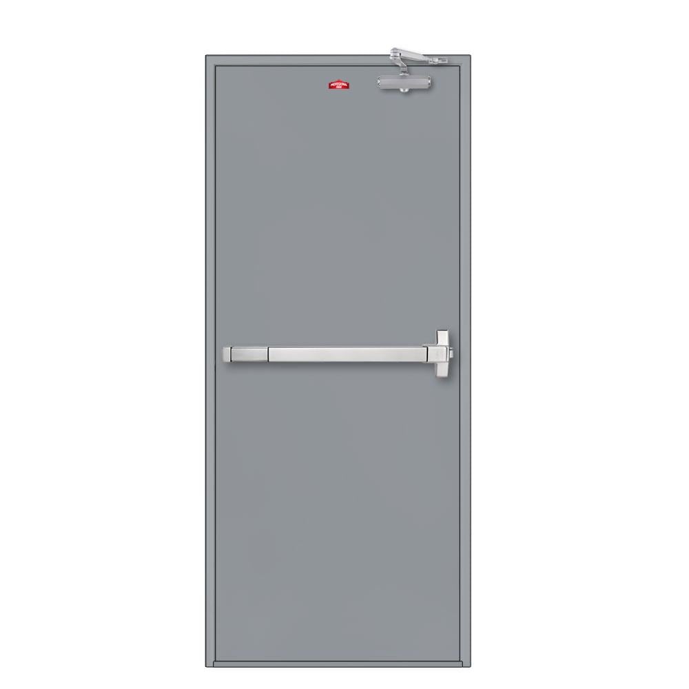 ชุดประตูเหล็กทนไฟ PROFESSIONAL DOOR FFD1G 86.4x204.8 ซม. สีเทา