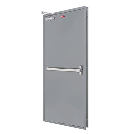ชุดประตูเหล็กทนไฟ PROFESSIONAL DOOR FFD1G 86.4x204.8 ซม. สีเทา_1