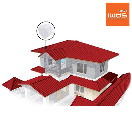 ครอบปิดจั่วสันโค้ง ตราเพชร ลอนคู่ สีวินเทอร์ไวท์_1