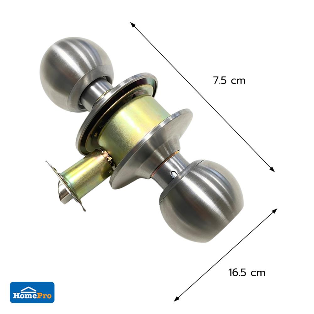 ลูกบิดห้องน้ำ AZLE 4871 ML-BK หัวกลม สีสเตนเลส