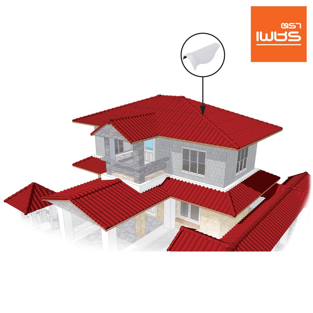 ครอบสันโค้งตะเข้แบบเว้า ลอนคู่ ตราเพชร สีวินเทอร์ไวท์