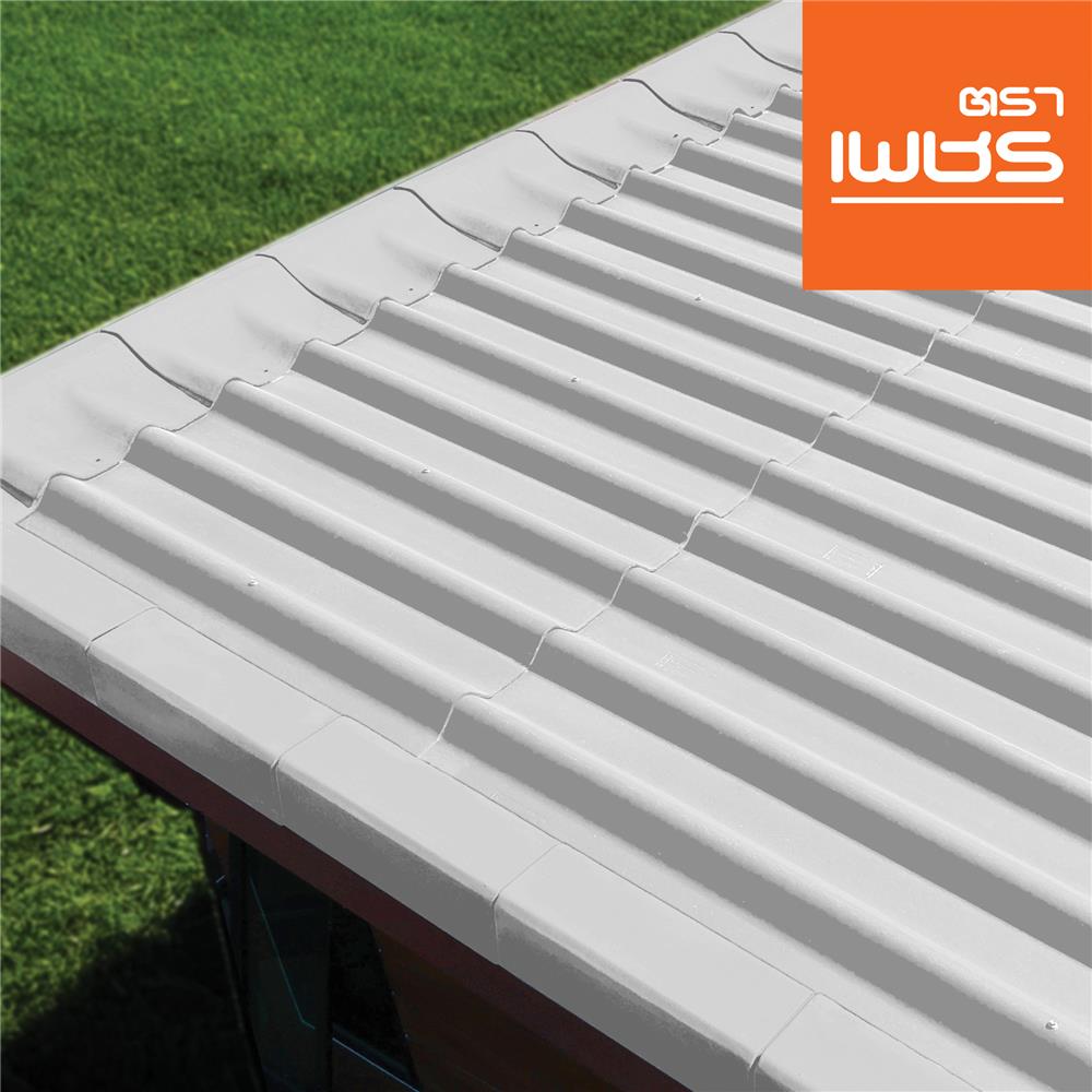 กระเบื้องหลังคาลอนคู่ ตราเพชร 50x120x0.5 ซม. สีวินเทอร์ไวท์