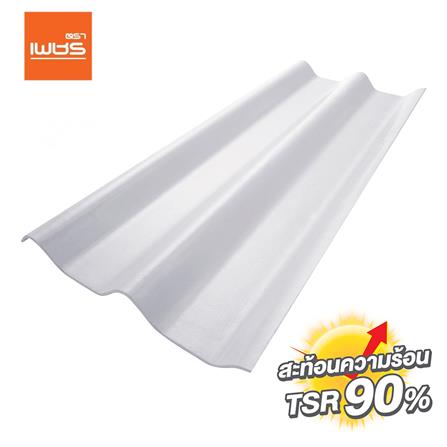 กระเบื้องหลังคาลอนคู่ ตราเพชร 50x120x0.5 ซม. สีวินเทอร์ไวท์_1