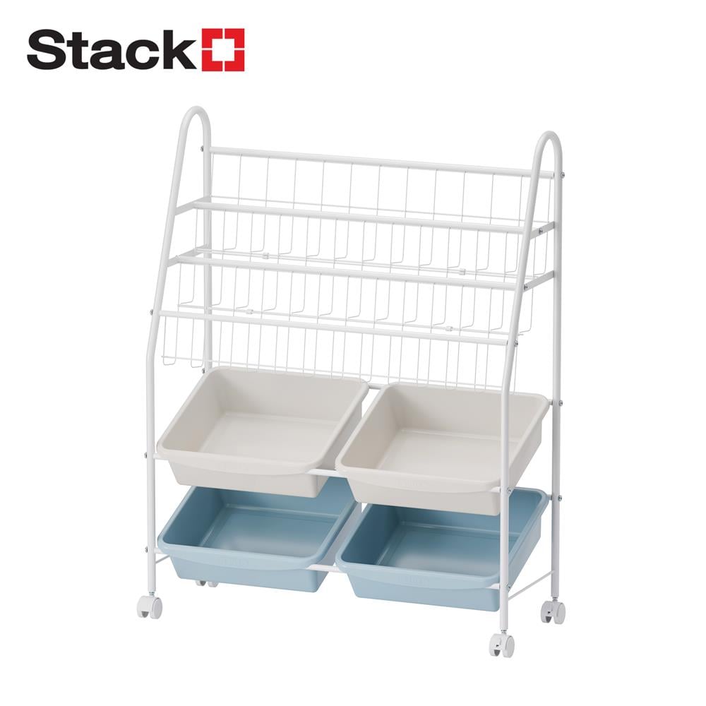 ชั้นวางของ 5 ชั้น STACKO LITTLE-P 76X30X99 ซม. สีขาว/ฟ้า_1