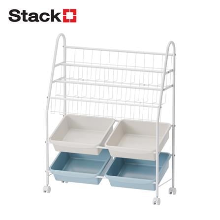 ชั้นวางของ 5 ชั้น STACKO LITTLE-P 76X30X99 ซม. สีขาว/ฟ้า_0