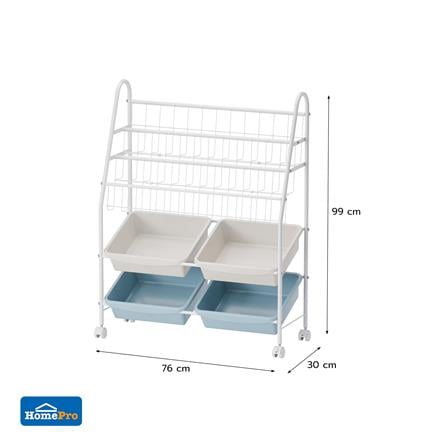 ชั้นวางของ 5 ชั้น STACKO LITTLE-P 76X30X99 ซม. สีขาว/ฟ้า_7