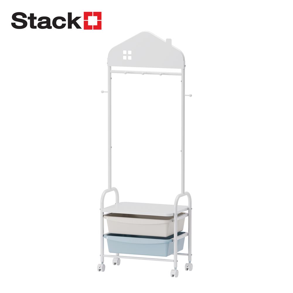 ชั้นลิันชัก 2 ชั้นพร้อมขอแขวน STACKO LITTLE-P 46X31X133 ซม. สีขาว/ฟ้า_1