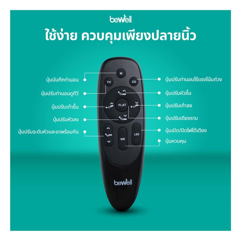 โครงเตียงไฟฟ้าปรับระดับได้ 5 ฟุต BEWELL AB-02