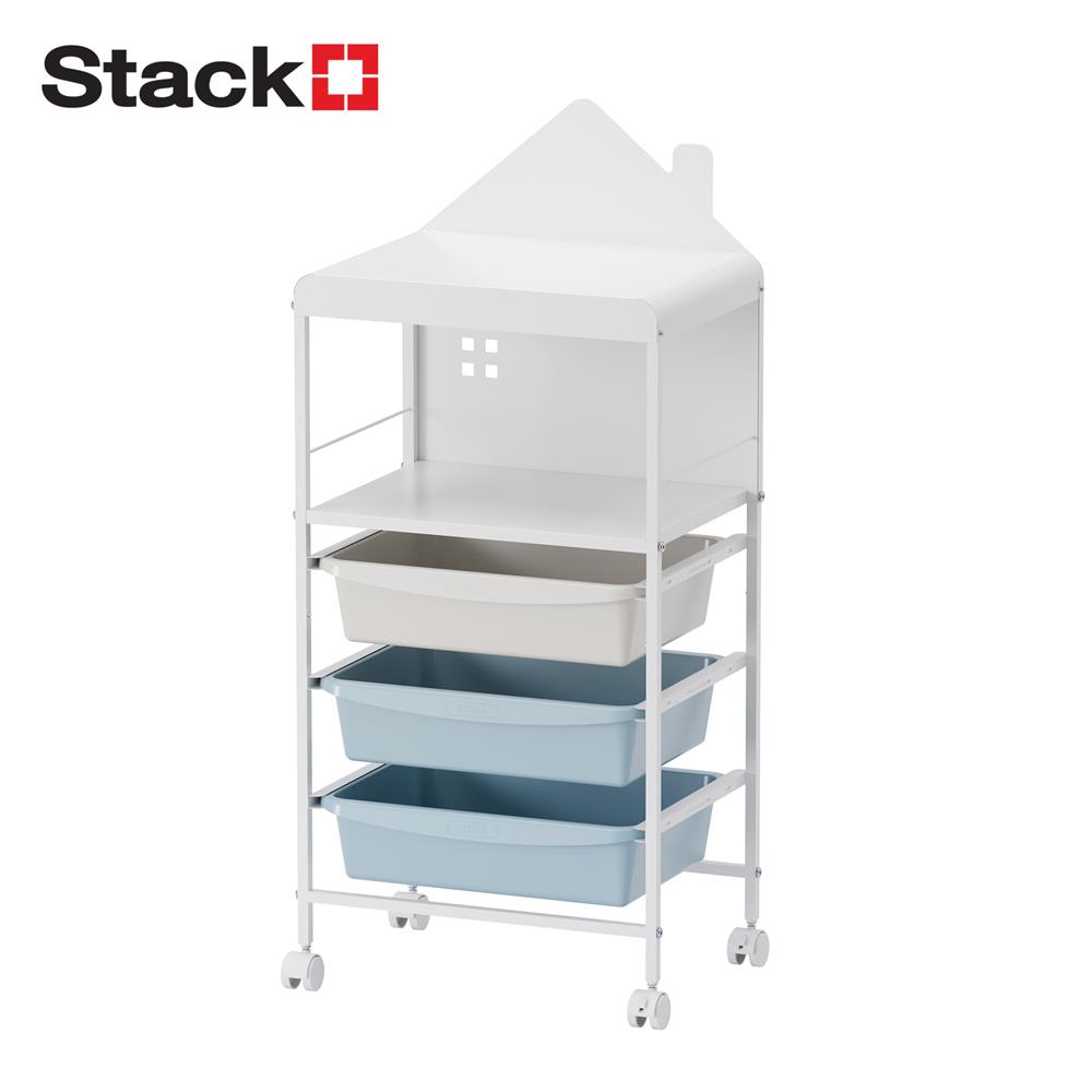 ชั้นลิ้นชัก 3 ชั้น STACKO LITTLE-P 44.6X31.6X100.8 ซม. สีขาว/ฟ้า_1