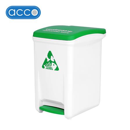 ถังขยะเหยียบแยกประเภท ACCO 18.5 ลิตร ฝาสีเขียว_1