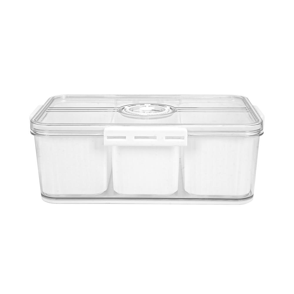 กล่องจัดเก็บในตู้เย็น 3 ช่อง ฝาบันทึกวันได้ KECH SYPA SIZE L