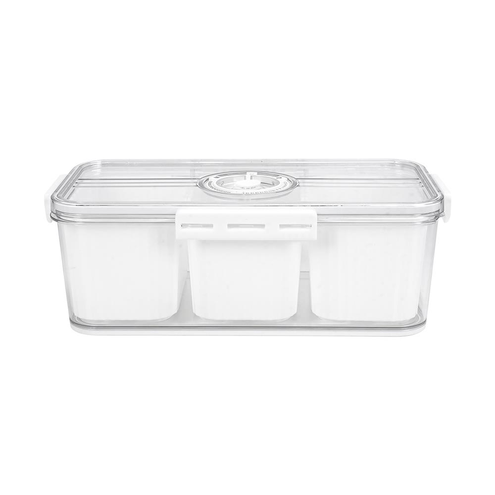 กล่องจัดเก็บในตู้เย็น 3 ช่อง ฝาบันทึกวันได้ KECH SYPA SIZE M