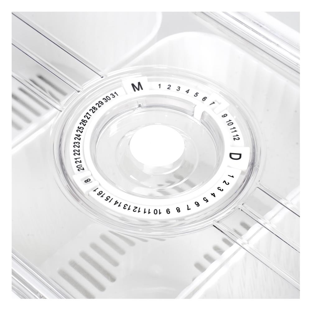 กล่องจัดเก็บในตู้เย็น 3 ช่อง ฝาบันทึกวันได้ KECH SYPA SIZE M