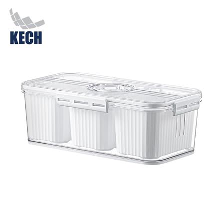 กล่องจัดเก็บในตู้เย็น 3 ช่อง ฝาบันทึกวันได้ KECH SYPA SIZE M_0