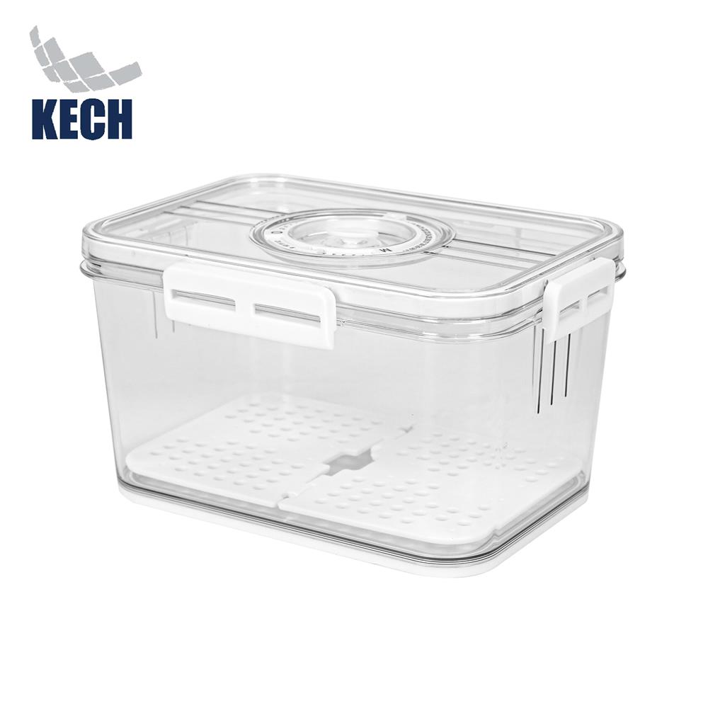 กล่องจัดเก็บในตู้เย็นมีแผ่นรองน้ำ KECH SYPA SIZE S
