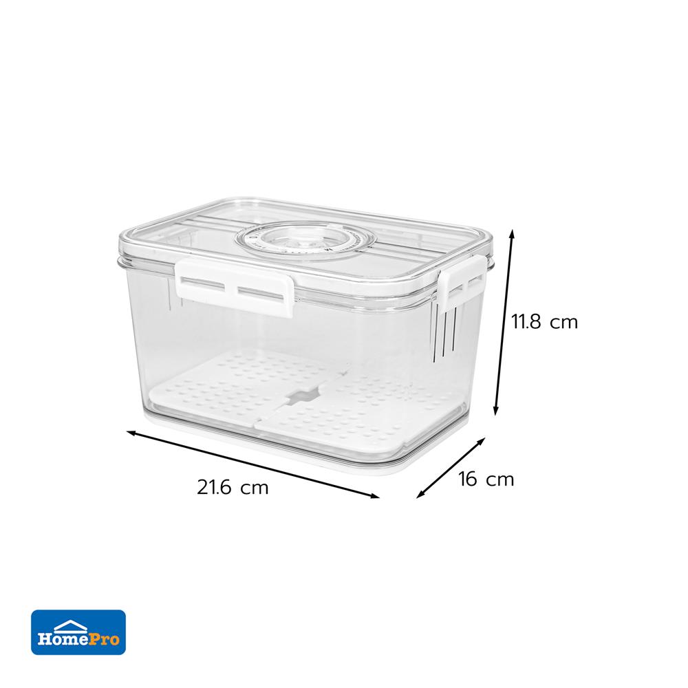 กล่องจัดเก็บในตู้เย็นมีแผ่นรองน้ำ KECH SYPA SIZE S