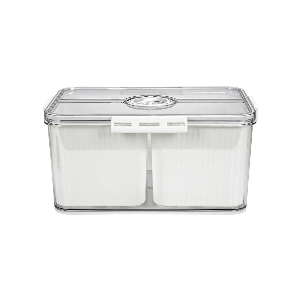 กล่องจัดเก็บในตู้เย็น 2 ช่อง พร้อมฝาบันทึกวัน KECH SYPA SIZE L