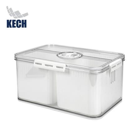 กล่องจัดเก็บในตู้เย็น 2 ช่อง พร้อมฝาบันทึกวัน KECH SYPA SIZE L_0