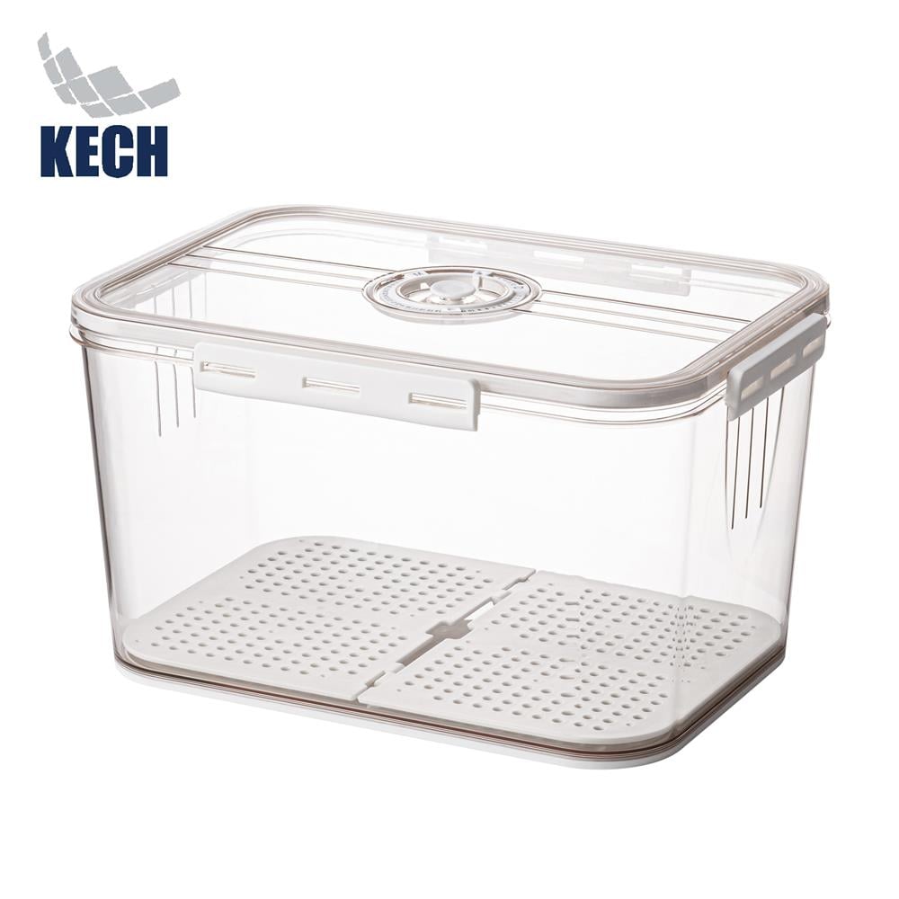 กล่องจัดเก็บในตู้เย็นมีแผ่นรองน้ำ KECH SYPA SIZE L