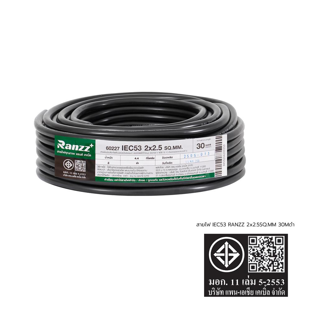 สายไฟ IEC53 RANZZ 2x2.5 ตร.มม. 30 ม. สีดำ
