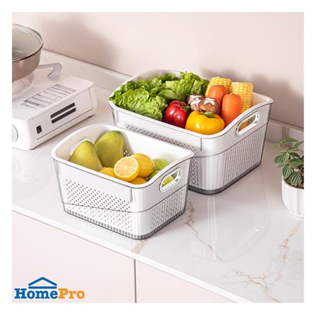 ตะกร้า 2 ชั้นมีร่องจับ KECH SYPA SIZE M 29x22x16 ซม._4