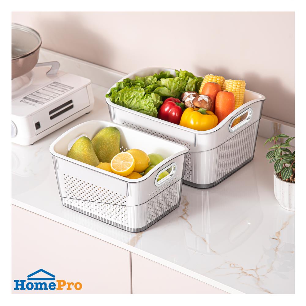 ตะกร้า 2 ชั้นมีร่องจับ KECH SYPA SIZE L 32x24.7x17.5 ซม.