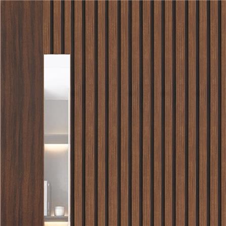ประตูภายในโพลีสไตรีน ไม่เจาะลูกบิด LINEDEKOR ONE FIFTH 80x200 ซม. สีโรสวู้ด_1