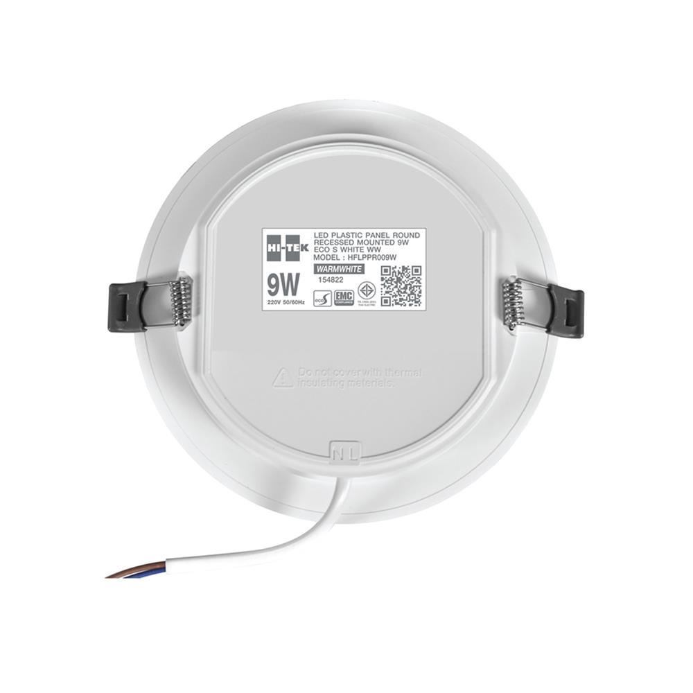 ดาวน์ไลท์ LED HI-TEK HFLPPR00 9 วัตต์ WARM WHITE สีขาว 4 นิ้ว กลม