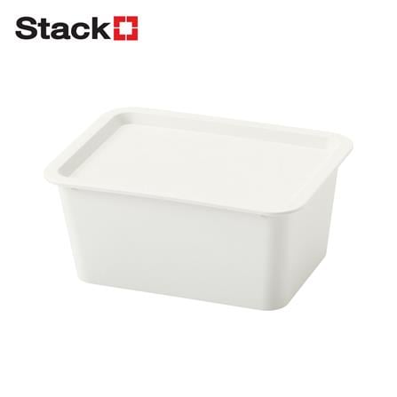 กล่องฝาปิด STACKO LITTLE SIZE S 26x19x11.5 ซม. สีขาว_0
