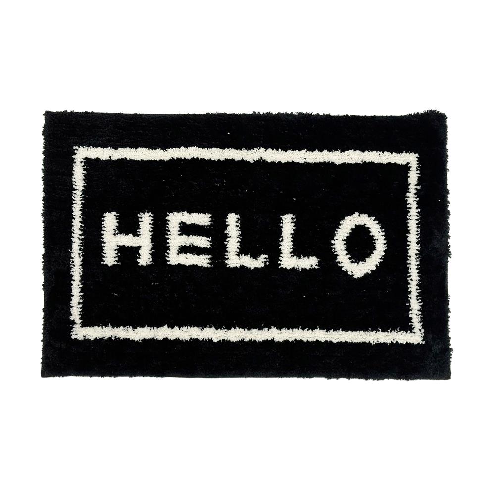 พรม HOME LIVING STYLE HELLO 45X70 ซม. สีดำ_1