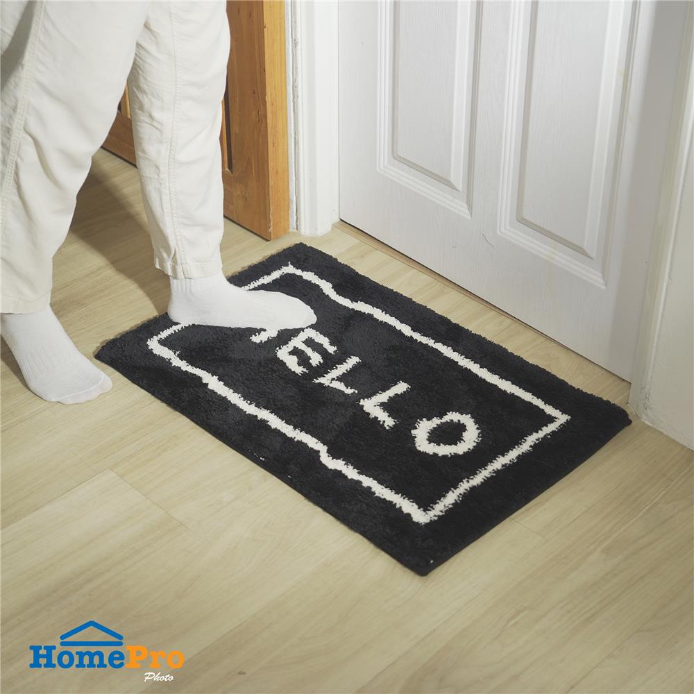 พรม HOME LIVING STYLE HELLO 45X70 ซม. สีดำ