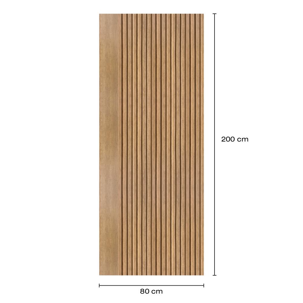 ประตูภายใน PS ไม่เจาะลูกบิด LINEDEKOR VETICAL 80X200 ซม. สีสักด้าน