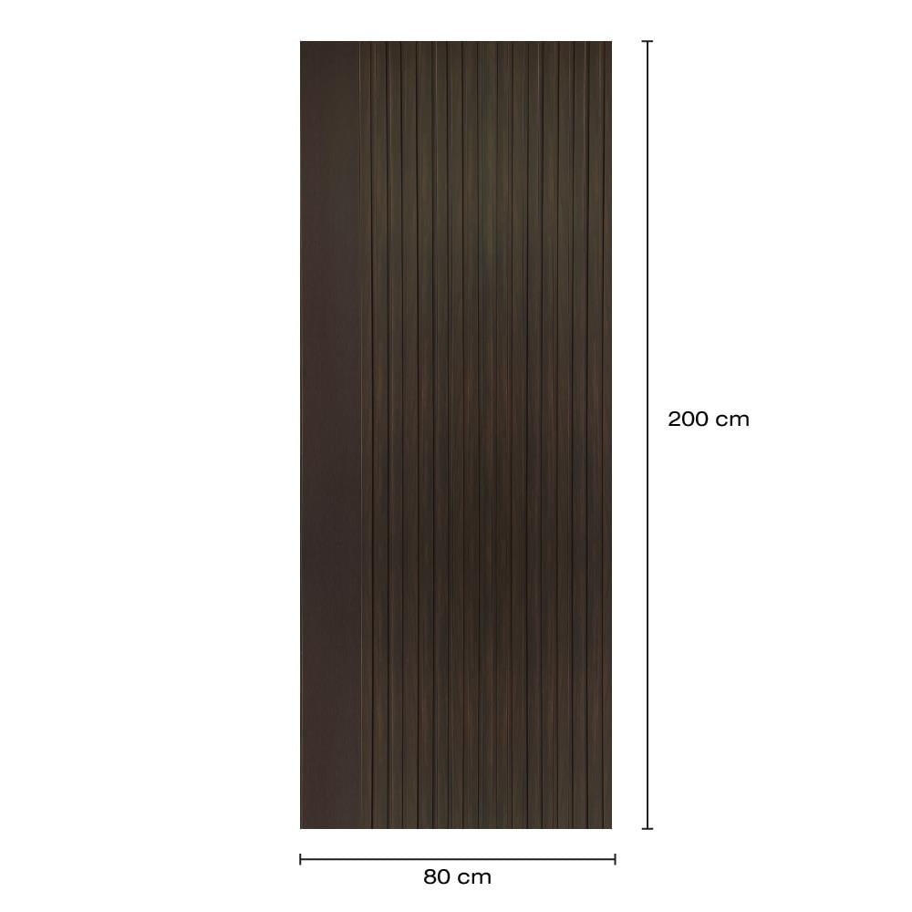 ประตูภายในโพลีสไตรีน ไม่เจาะลูกบิด LINEDEKOR VETICAL 80x200 ซม. สีโอ๊ค