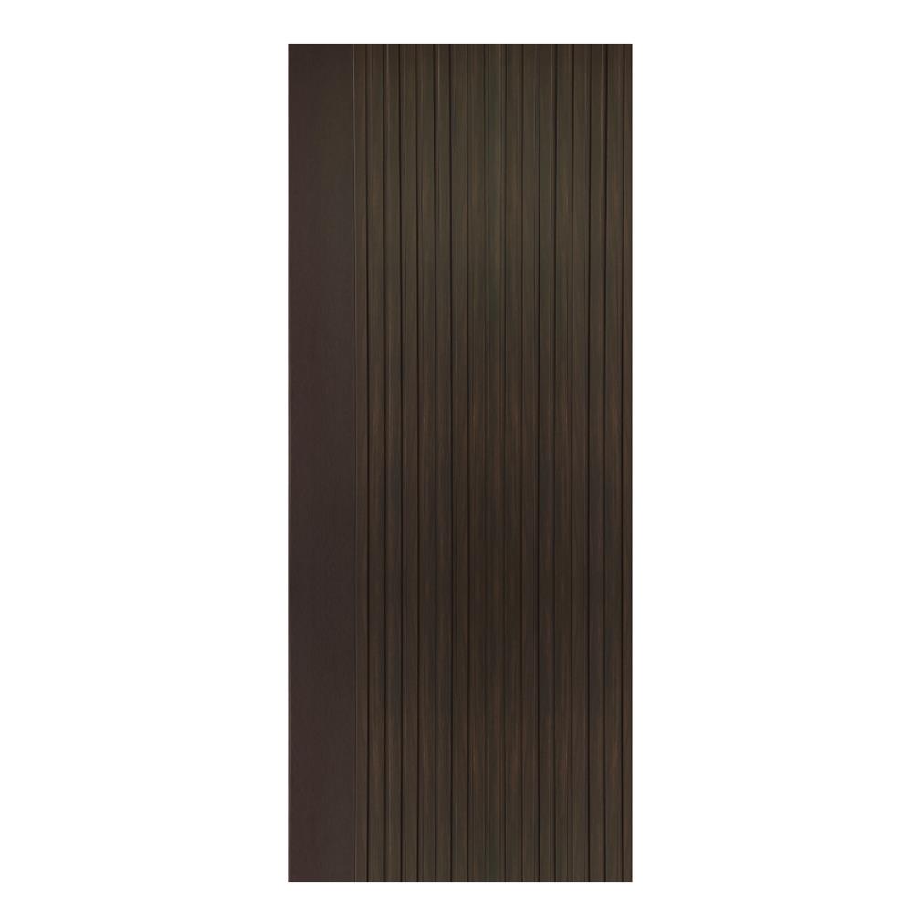 ประตูภายในโพลีสไตรีน ไม่เจาะลูกบิด LINEDEKOR VETICAL 90x200 ซม. สีโอ๊ค