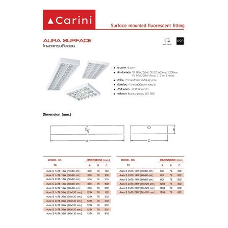 โคมตะแกรงติดลอย CARINI AURA S DE 3X120 ซม. สีขาว/สีเงิน_3