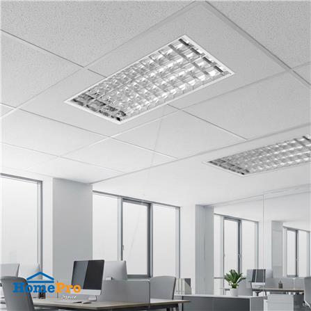 โคมตะแกรงฝังฝ้า CARINI AURA O DE 4X120 ซม. สีขาว/สีเงิน_1