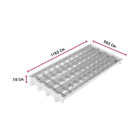 โคมตะแกรงฝังฝ้า CARINI AURA O DE 4X120 ซม. สีขาว/สีเงิน_2