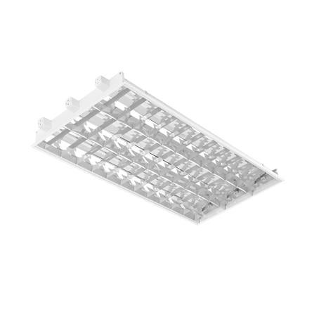 โคมตะแกรงฝังฝ้า CARINI AURA O DE 3X120 ซม. สีขาว/สีเงิน_0