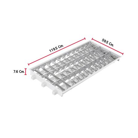 โคมตะแกรงฝังฝ้า CARINI AURA O DE 3X120 ซม. สีขาว/สีเงิน_2