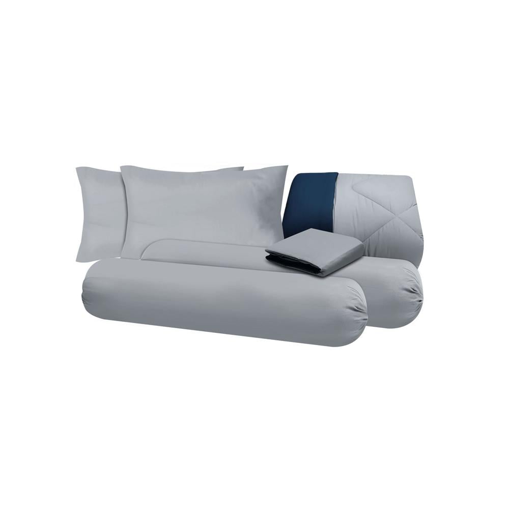 ชุดผ้าปูที่นอน 6 ฟุต (ชุด 6 ชิ้น) SANTA BEDDING สี DARK GREY/NAVY BLUE