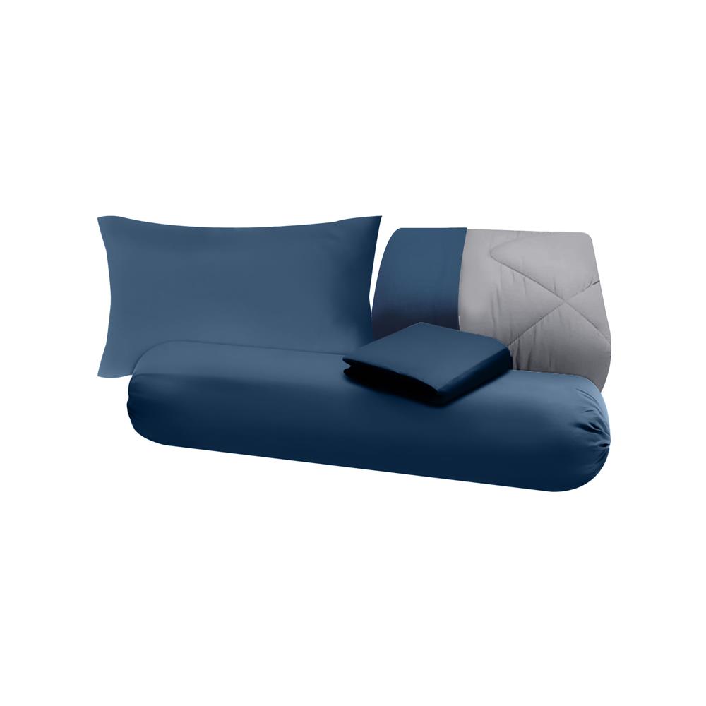 ชุดผ้าปูที่นอน 3.5 ฟุต (ชุด 4 ชิ้น) SANTA BEDDING สี NAVY BLUE/DARK GREY