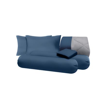 ชุดผ้าปูที่นอน 6 ฟุต (ชุด 6 ชิ้น) SANTA BEDDING สี NAVY BLUE/DARK GREY_4