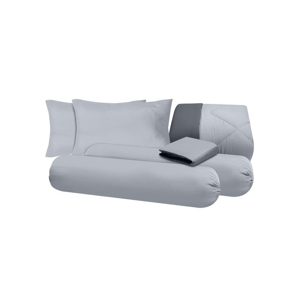 ชุดผ้าปูที่นอน 6 ฟุต (ชุด 6 ชิ้น) SANTA BEDDING สี LIGHT GREY/DARK GREY