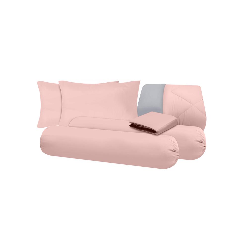 ชุดผ้าปูที่นอน 6 ฟุต (ชุด 6 ชิ้น) SANTA BEDDING สี PINK/LIGHT GREY