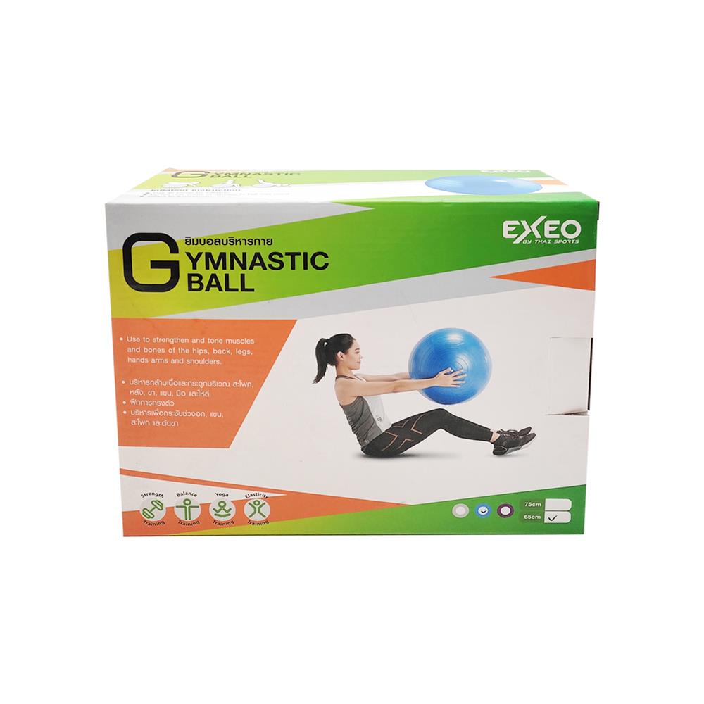 ลูกบอลโยคะ EXEO AB8102 65 ซม. สีม่วง + ที่สูบลมแบบเหยียบ