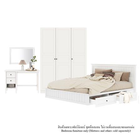 ชุดห้องนอน 6 ฟุต KONCEPT MONETA 59061998 สีขาว_0