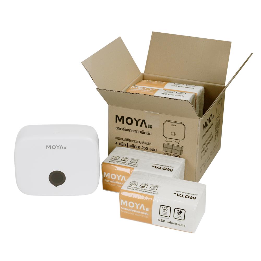 กล่องกระดาษทิชชู่+กระดาษเช็ดมือ MOYA ADS-816 สีขาว_1