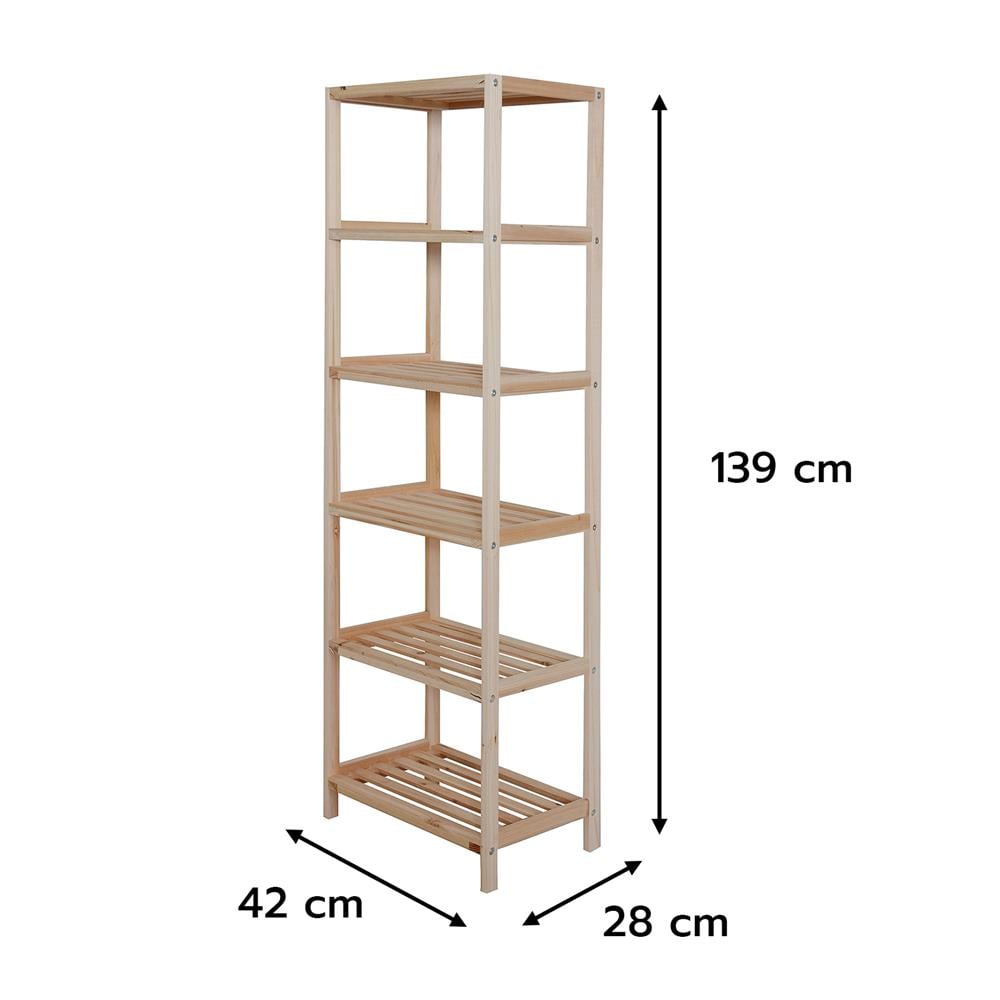 ชั้นวางของโล่ง 6 ชั้น FURDINI BOOST 42 ซม. สี NATURAL