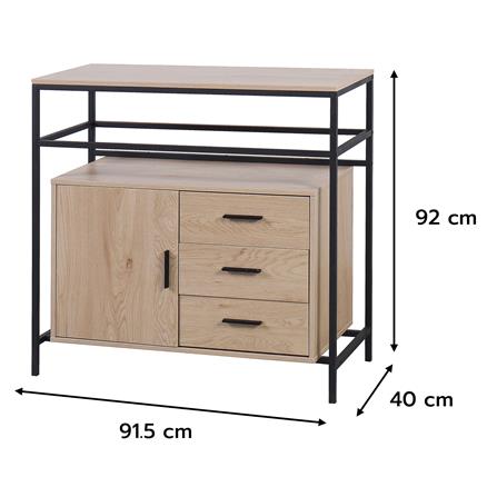 ชั้นวางของผสม FURDINI ZENO 91.5 ซม. สี NATURAL/ดำ_9